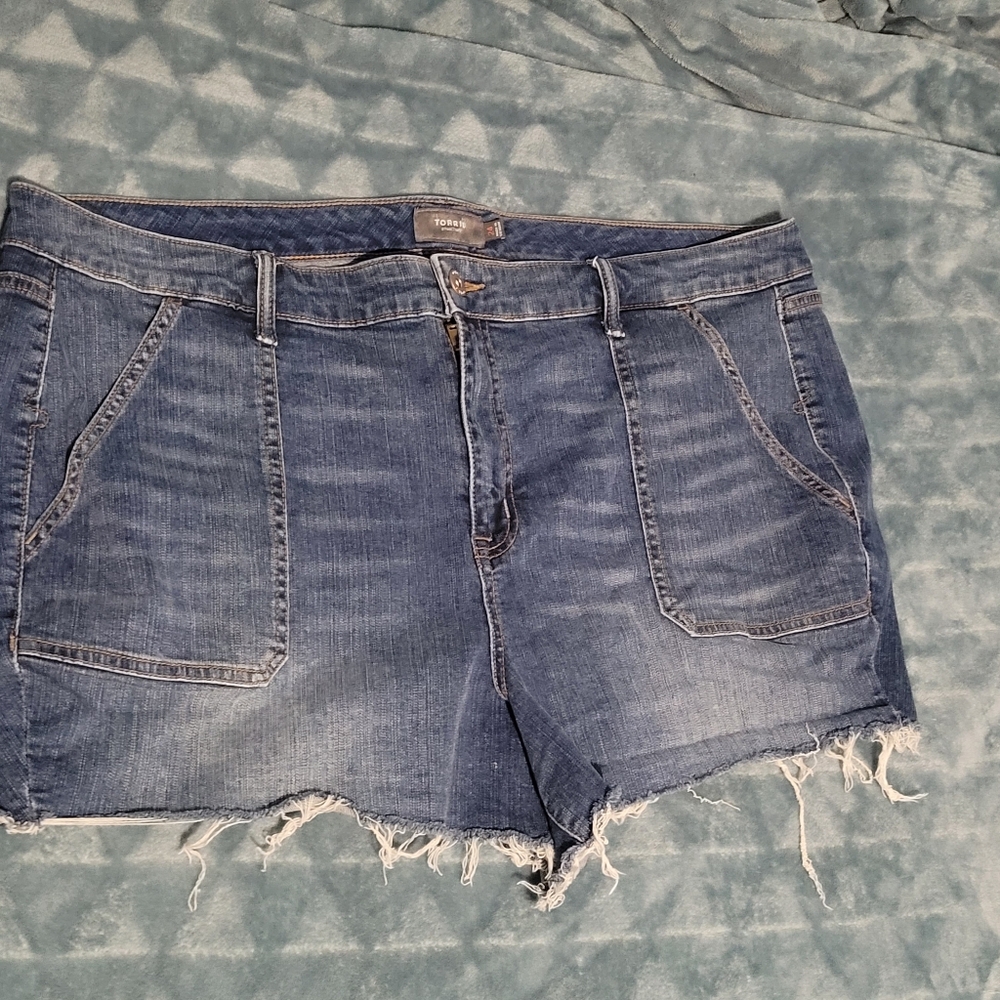 Torrid Distressed Blue Jean Shorts